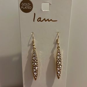 NWT Gold Sparkle Long Teardrop Earrings